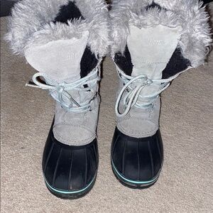 Stylish Gray and Black Winter Boots